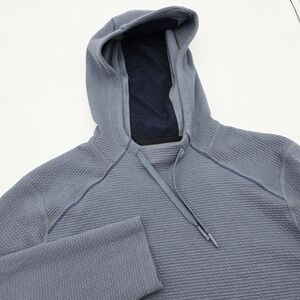 Rhone Men's Tribeca Tech Stretch Hoodie Pullover Size Large Blue Waffle Knit